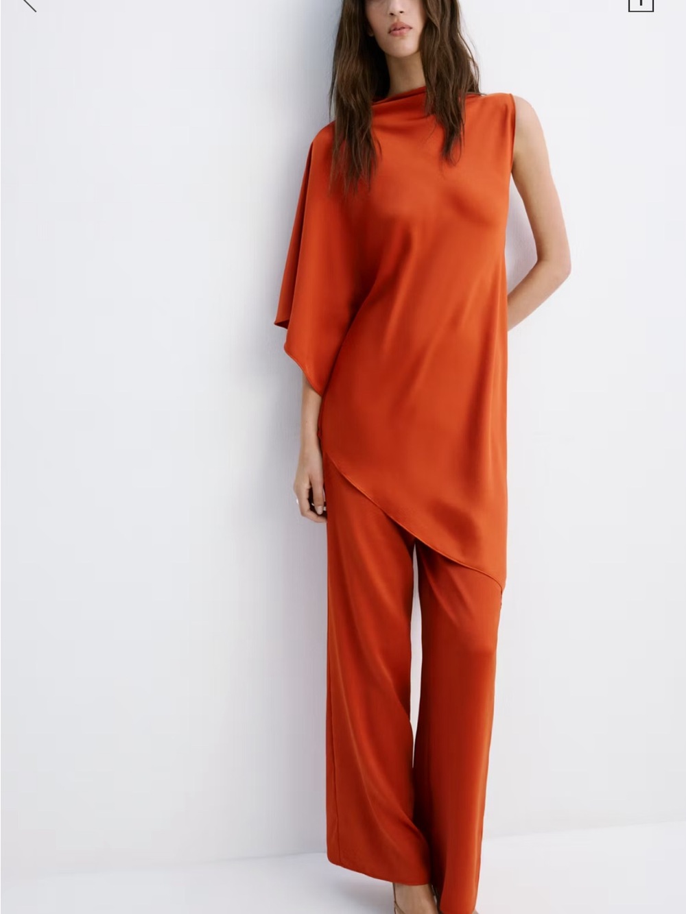Mango Satin pants and top– Rust